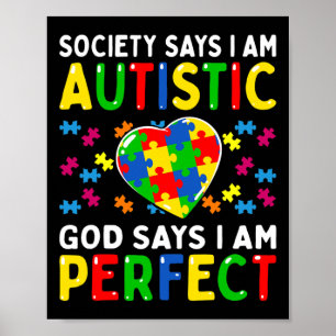 Autisme Awareness Society Zeg dat mijn autistieke Poster