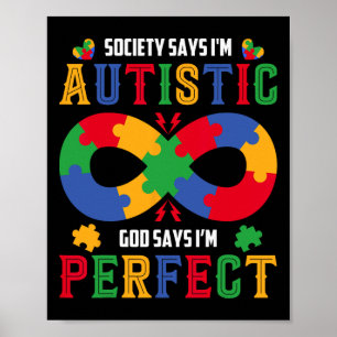 Autisme Awareness Society Zeg dat mijn autistieke  Poster