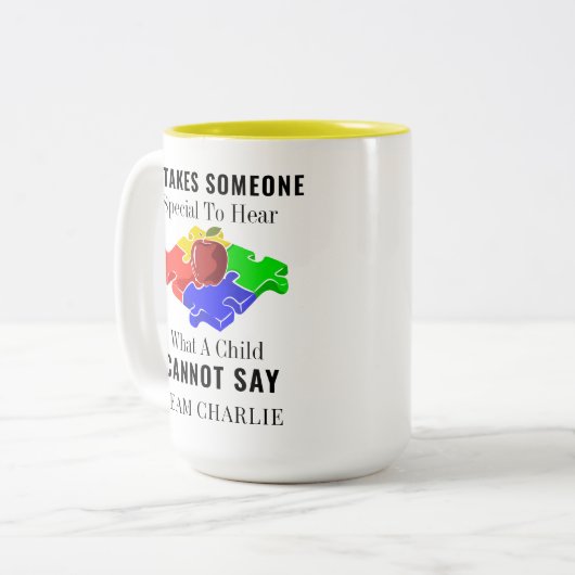 Autisme Awareness Special Education Teachers Custo Tweekleurige Koffiemok (Voorkant links)