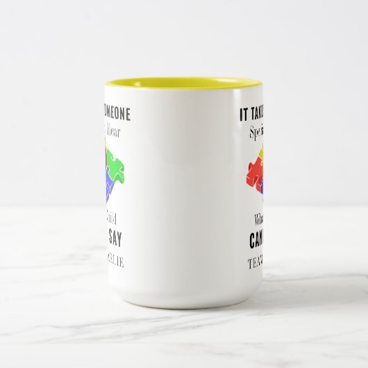 Autisme Awareness Special Education Teachers Custo Tweekleurige Koffiemok (Center)