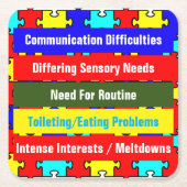 Autisme Awareness /Square Onderzetters (Voorkant)