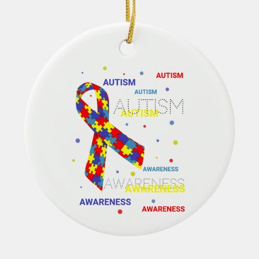 Autisme Awareness stippen Metal Ornament (Voorkant)