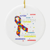 Autisme Awareness stippen Metal Ornament (Achterkant)