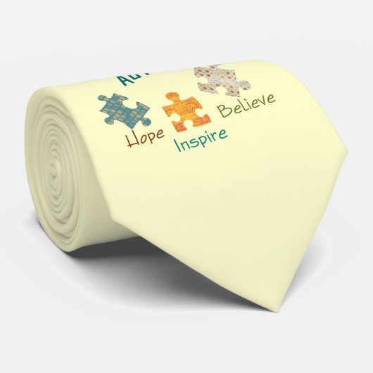 Autisme Awareness Stropdas (Opgerold)