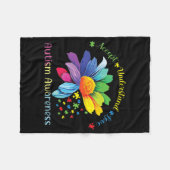 Autisme Awareness Sunflower Accepteert begrip lief Fleece Deken (Voorkant (Horizontaal))