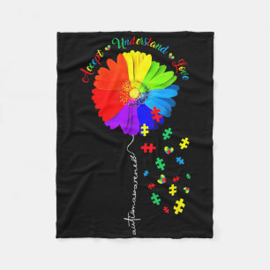Autisme Awareness Sunflower Accepteert begrip lief Fleece Deken