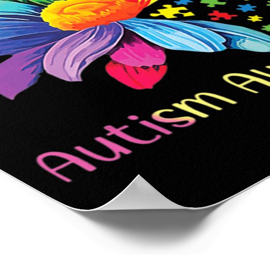 Autisme Awareness Sunflower Accepteert begrip lief Poster (Hoek)