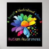 Autisme Awareness Sunflower Accepteert begrip lief Poster (Voorkant)