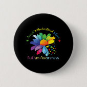 Autisme Awareness Sunflower Accepteert begrip lief Ronde Button 5,7 Cm (Voorkant)
