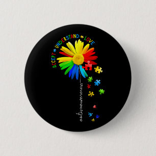 Autisme Awareness Sunflower Accepteert begrip lief Ronde Button 5,7 Cm