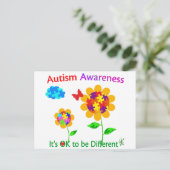 Autisme Awareness Sunflower Briefkaart (Staand voorkant)