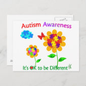 Autisme Awareness Sunflower Briefkaart (Voorkant / Achterkant)