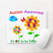 Autisme Awareness Sunflower Muismat (Met muis)