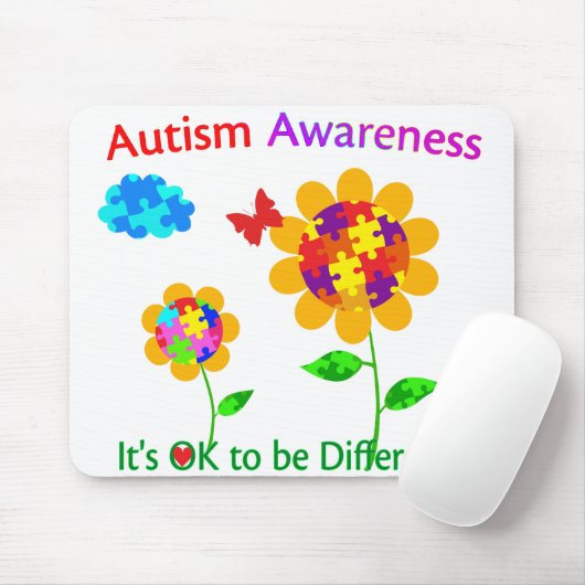 Autisme Awareness Sunflower Muismat (Met muis)