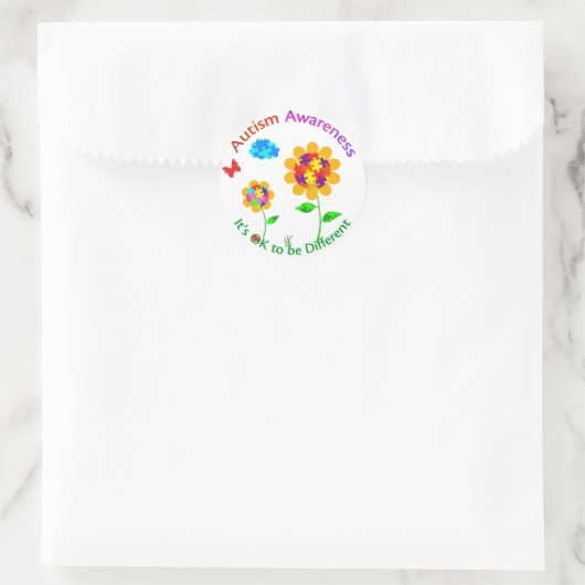 Autisme Awareness Sunflower Ronde Sticker (Tas)