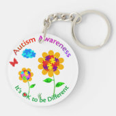 Autisme Awareness Sunflower Sleutelhanger (Achterkant)