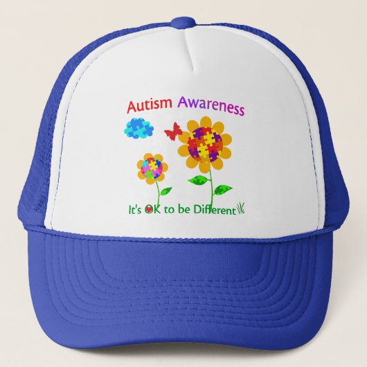 Autisme Awareness Sunflower Trucker Pet (Voorkant)
