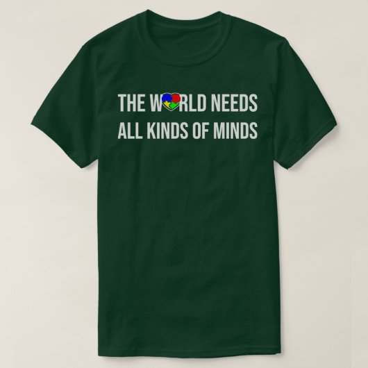 Autisme Awareness Support Gift World Needs T-shirt (Design voorkant)