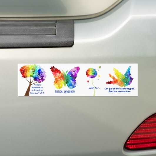 Autisme Awareness Support Rainbow Puzzle Design Bumpersticker (Op auto)