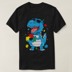 Autisme Awareness T Rex Dinosaur Puzzle Piece Kind T-shirt