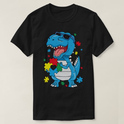 Autisme Awareness T Rex Dinosaur Puzzle Piece Kind T-shirt (Design voorkant)