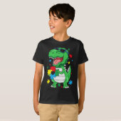 Autisme Awareness T Rex Dinosaur Puzzle Piece Kind T-shirt (Voorkant volledig)