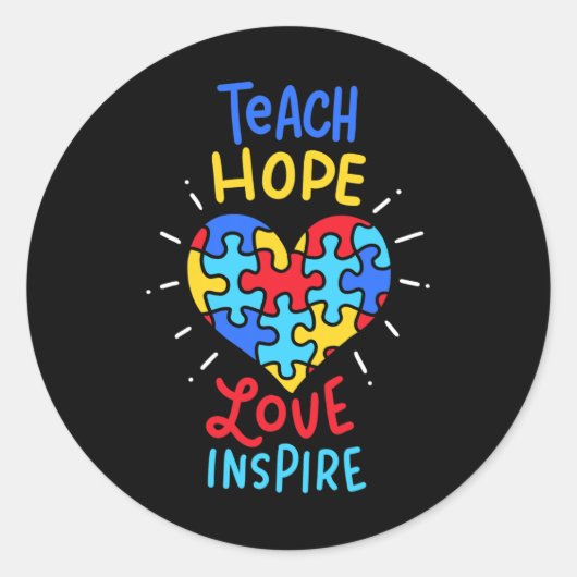 Autisme Awareness Teacher Ronde Sticker (Voorkant)