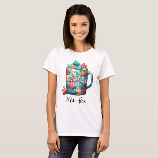 Autisme Awareness Teacher T-shirt (Voorkant volledig)