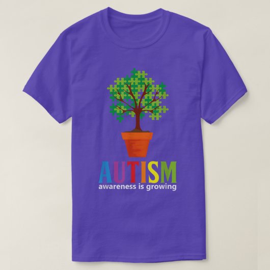 Autisme Awareness Tree Autistic Puzzle Ribbon Spec T-shirt (Design voorkant)
