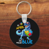 Autisme Awareness Trex Dino Dinosaur Dinosaurus We Sleutelhanger (Voorkant)