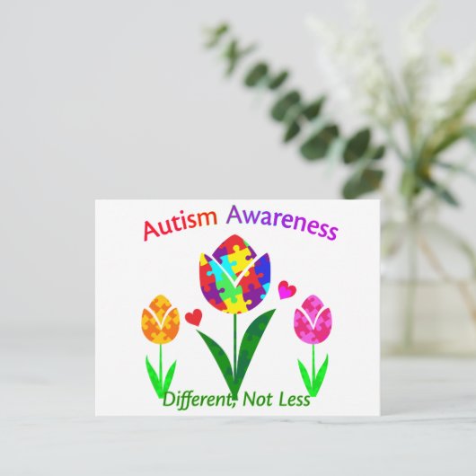 Autisme Awareness Tulip Briefkaart (Staand voorkant)