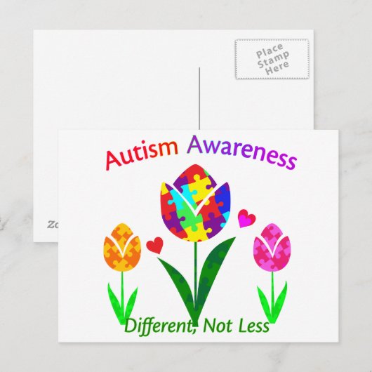 Autisme Awareness Tulip Briefkaart (Voorkant / Achterkant)