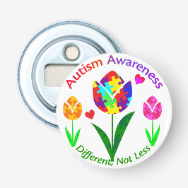 Autisme Awareness Tulip Button Flesopener