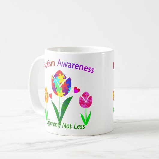 Autisme Awareness Tulip Koffiemok (Voorkant links)