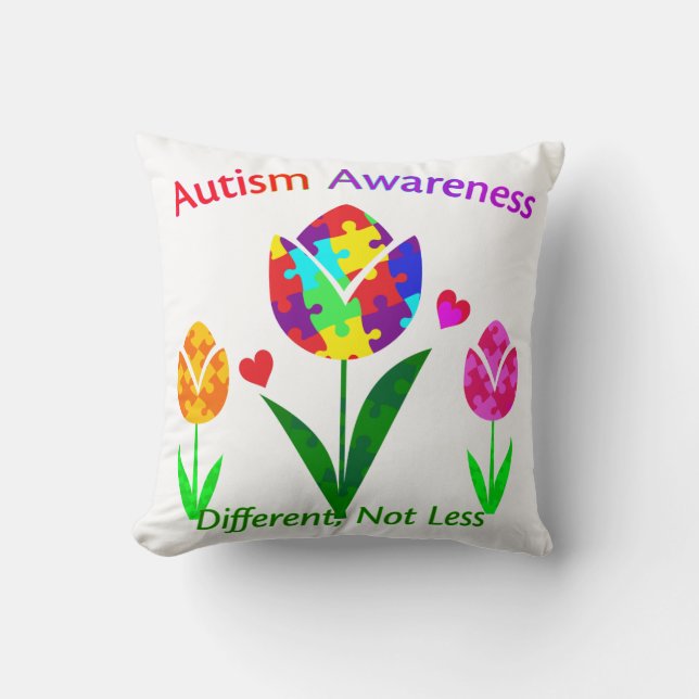 Autisme Awareness Tulip Kussen (Voorkant)