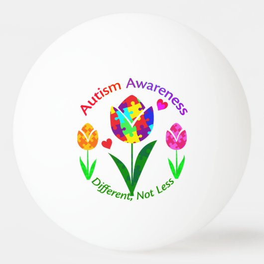 Autisme Awareness Tulip Pingpongbal (Achterkant)