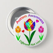 Autisme Awareness Tulip Ronde Button 7,6 Cm (Voorkant /achterkant)