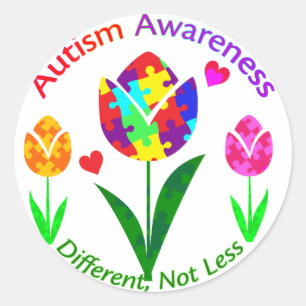 Autisme Awareness Tulip Ronde Sticker