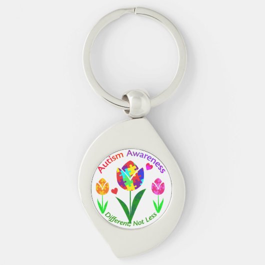 Autisme Awareness Tulip Sleutelhanger (Voorkant)