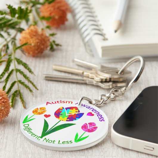 Autisme Awareness Tulip Sleutelhanger (Voorkant Rechts)