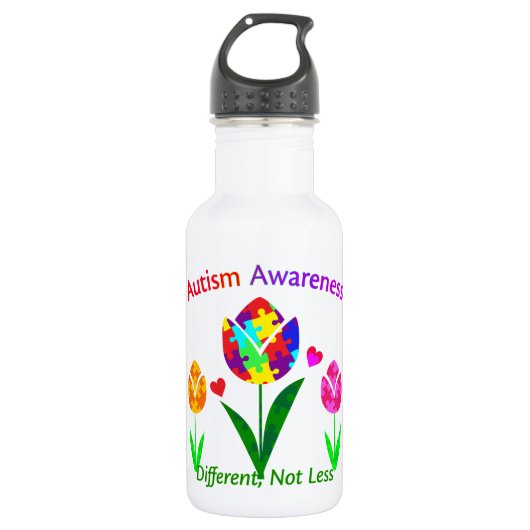 Autisme Awareness Tulip Waterfles (Voorkant)