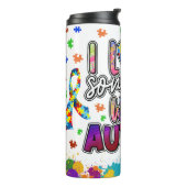 Autisme Awareness Tumbler: Snip met Ondersteuning Thermosbeker (Gedraaid links)