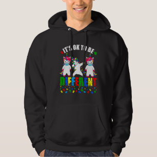 Autisme Awareness Unicorn Face Mask It is Ok to D Hoodie