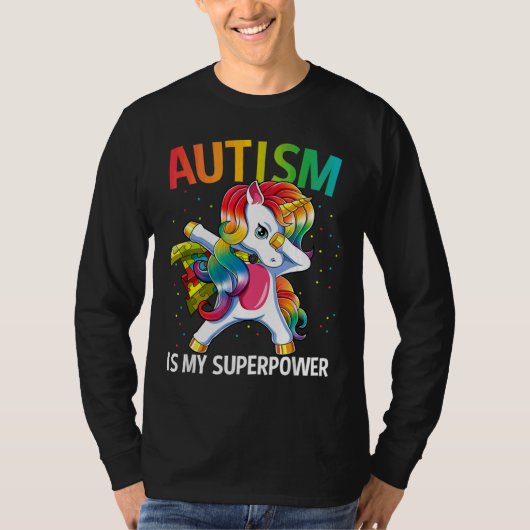 Autisme Awareness Unicorn Superpower T-shirt (Voorkant)