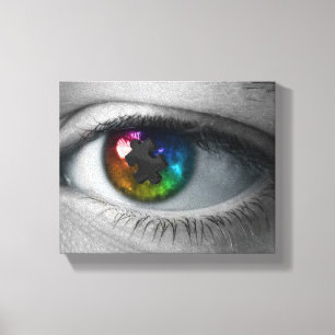 Autisme Awareness verpakt Canvas Multicolour Eye