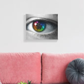 Autisme Awareness verpakt Canvas Multicolour Eye (Insitu (Woonkamer))
