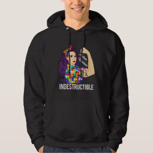 Autisme Awareness Warrior Indestructible Mapautist Hoodie