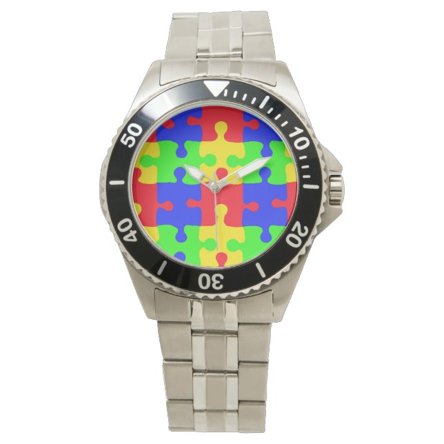 Autisme Awareness Watch Horloge (Voorkant)