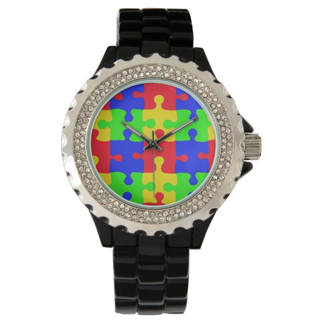 Autisme Awareness Watch Horloge (Voorkant)