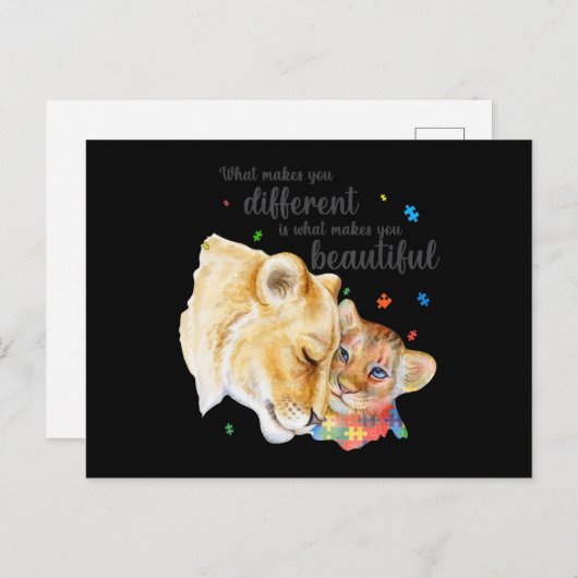 Autisme Awareness What Maakt you Different Lion Ma Briefkaart (Voorkant / Achterkant)